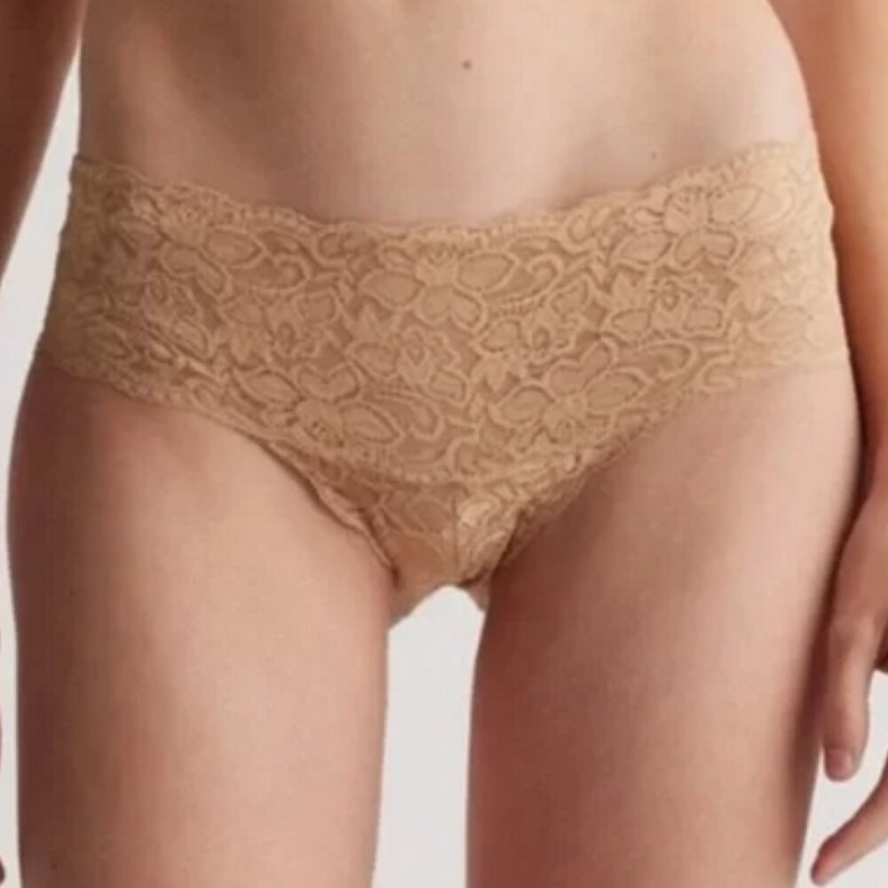 NWT Quince Women's Stretch Lace Cheeky Brief (3-pack) in Nude